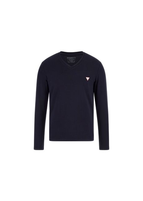 Long sleeved v neck t shirt guess core