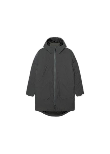 Long technical raglan parka with padding revolution sorona
