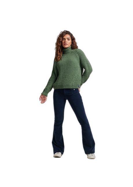Loose fitting turtleneck sweater with stitching for women superdry