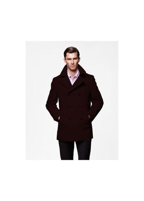 Mens brown peacoat brown pea coat mens dark brown peacoat slim fit fitted wool peacoat