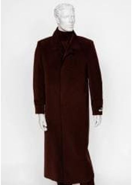 Mens floor length coat burgundy coat