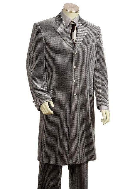 Mens floor length coat silver coat