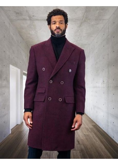 Mens overcoat mens long wool topcoats topcoat for men mens double breasted overcoat burgundi double breasted coat