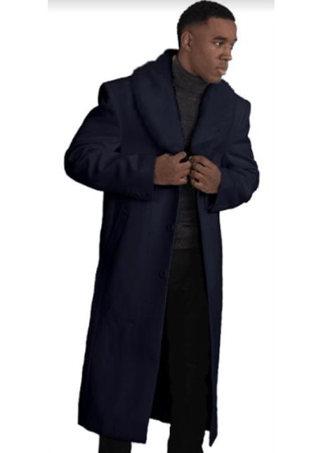 Mens overcoat with fur collar