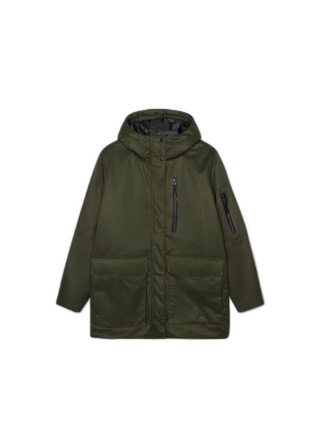 Mid rise parka with black zip detailing revolution