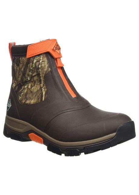 Muck boot apex mid zip rubber synthetic men s ankle brown mossy oak boots