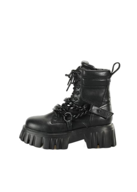 Nappa vegan boots for women buffalo lion mid chain