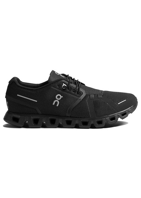 On cloud 5 textile synthetic men s running all black sneakers