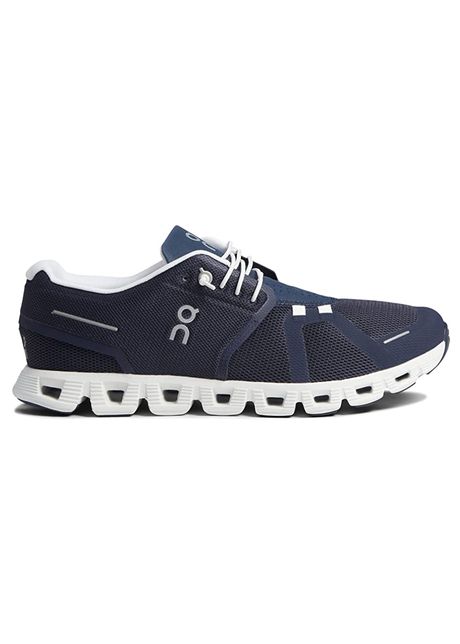 On cloud 5 textile synthetic men s running midnight white sneakers