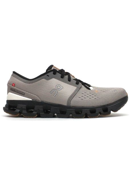 On cloud x 4 textile synthetic men s fog black running sneakers