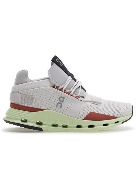On cloudnova textile men s running shoes colour white limelight
