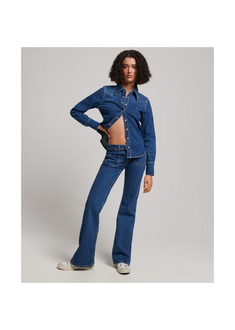 Organic cotton denim shirt for women superdry western