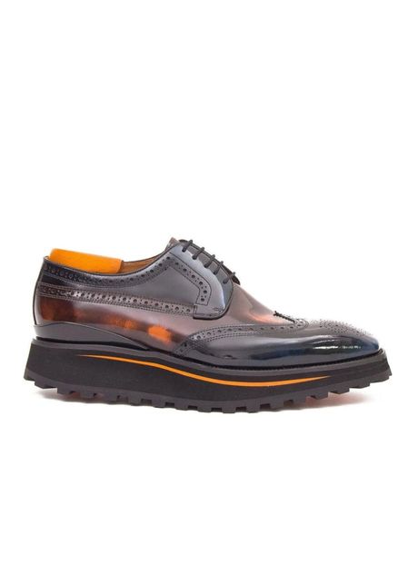 Patent leather shoes platform brogues blue blue 14