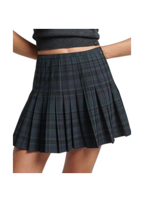 Pleated mini skirt with checkered woman superdry