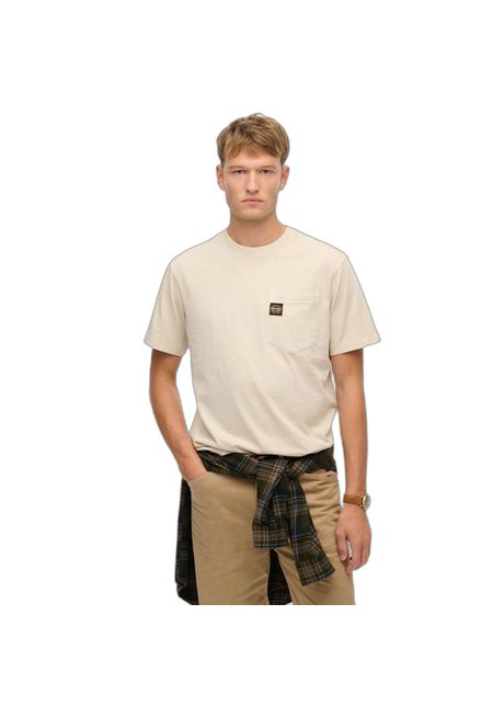 Pocket t shirt with contrast stitching superdry