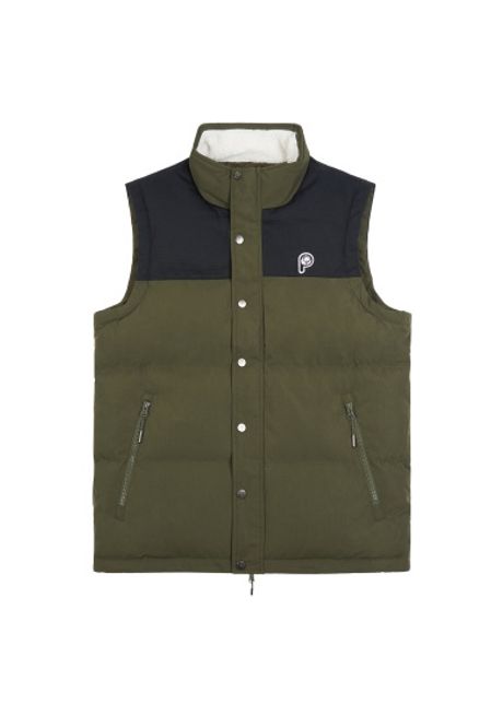 Quilted vest with funnel neck penfield bear cut and sew