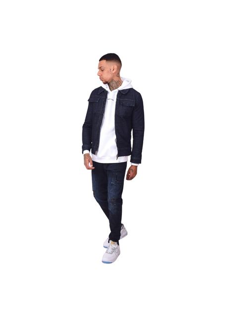 Raw denim jacket with zipped project x paris