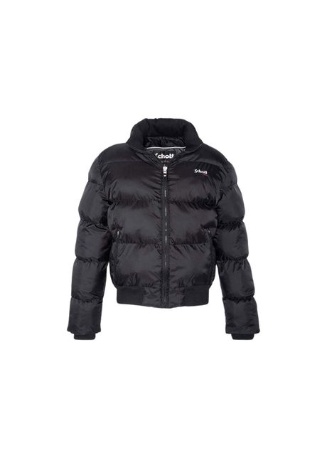 Schott s ribbed hem hooded puffer