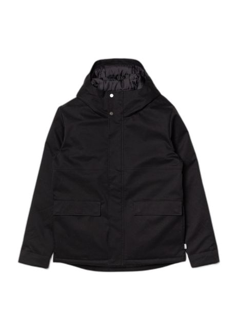 Short parka with hidden edges revolution