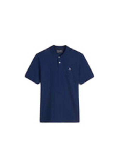Short sleeve polo with button placket slits at the hem embroidery on the chest marc o polo