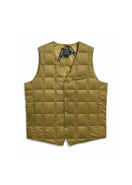 Sleeveless v neck basic button puffer jacket taion