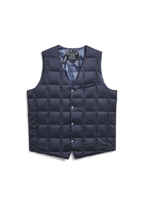 Sleeveless v neck basic button puffer jacket taion