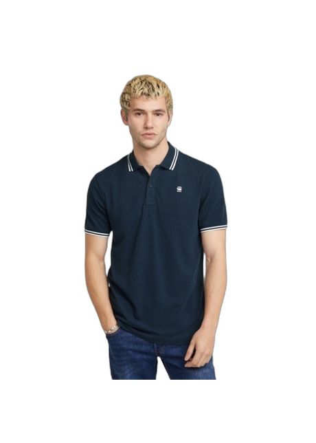 Slim fit long sleeve polo with stripes g star dunda