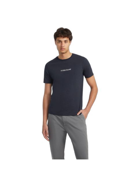 Slim fit t shirt with embroidered logo guess