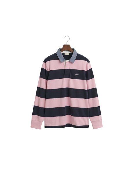 Striped long sleeve polo gant heavy rugger