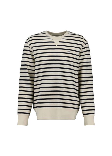 Striped waffle knit crew neck sweatshirt gant