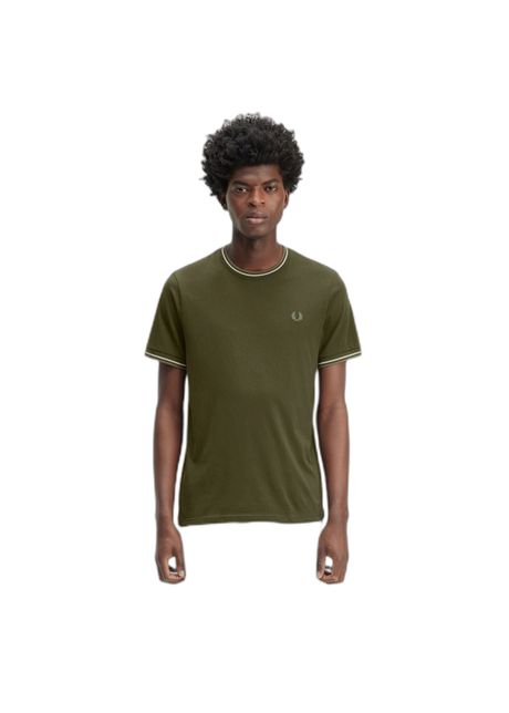 T shirt with double piping fred perry