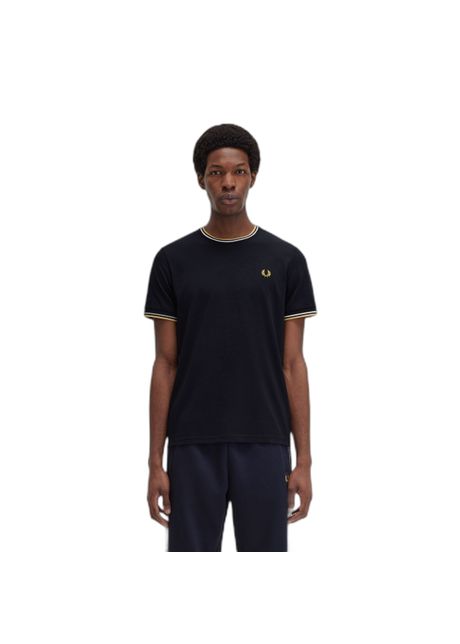 T shirt with double piping fred perry