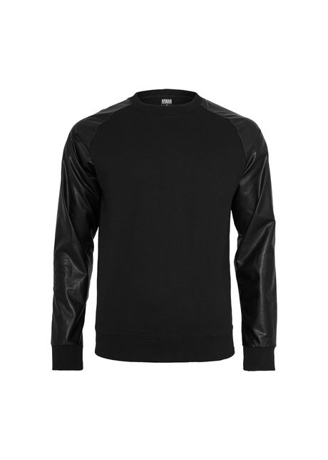 Urban classic raglan leather imitation crew t shirt