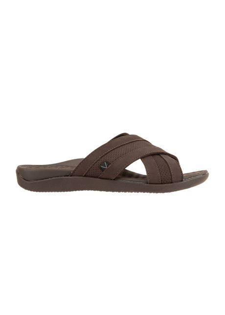 Vionic mtide slide leather men s slides sandals colour chocolate