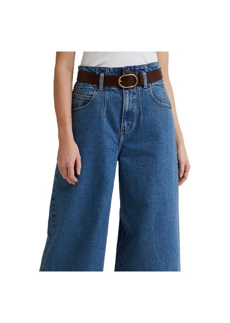 Wide leather belt for women lee