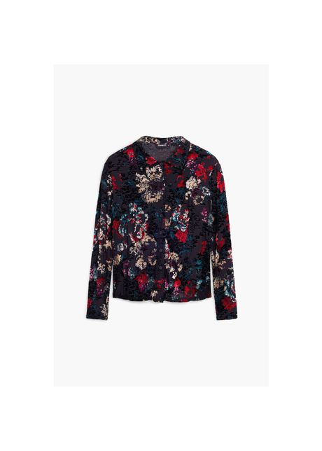 Women s floral print tulle blouse desigual