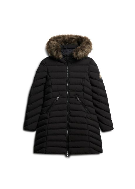 Women s mid jacket superdry fuji faux fur