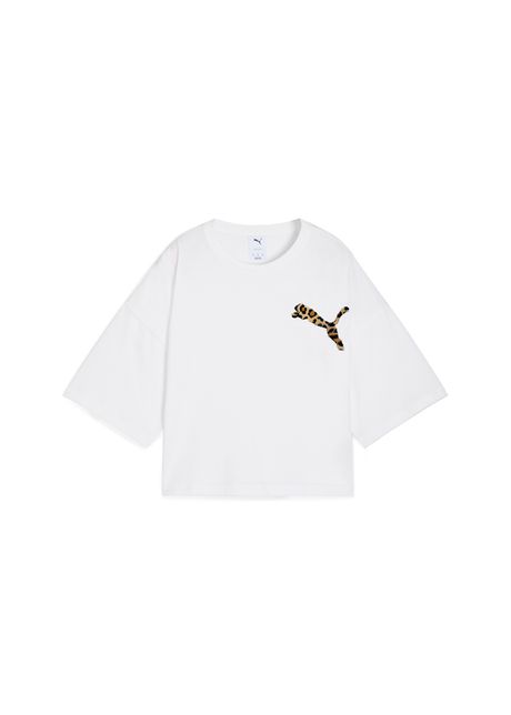 Women s oversized crop t shirt puma leo luxe