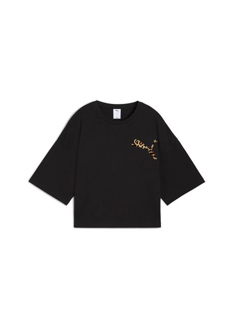 Women s oversized crop t shirt puma leo luxe