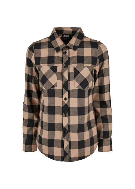 Women s plaid flannel shirt urban classics turnup