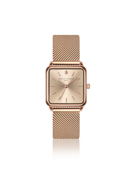 Women s watch amelia parker gold plaza mesh