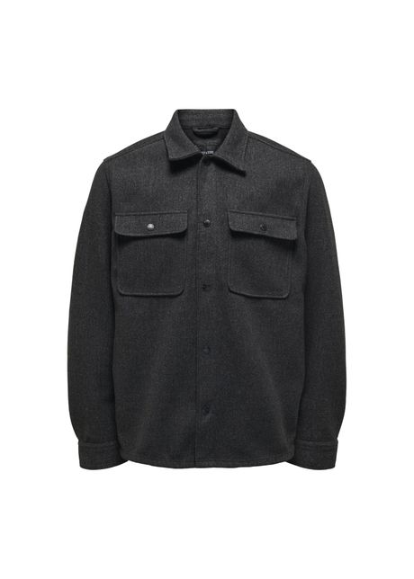 Wool overshirt only sons ash