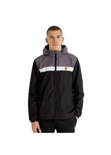 Zip up hooded jacket lyle scott colour block